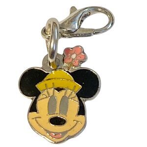 Vintage Disney Happy Minnie Mouse Flower Clip On Charm Zipper Pull Bag Purse